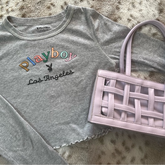 Playboy Crop Top Rainbow Logo - Picture 3 of 3